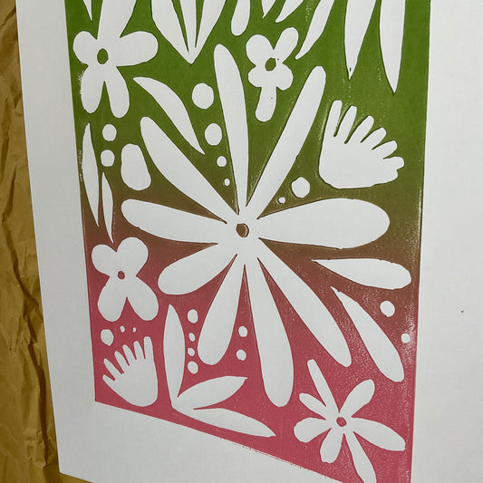 Flowers (groen-roos)