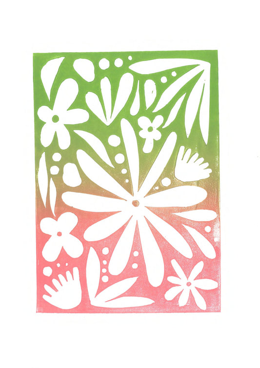 Flowers (groen-roos)